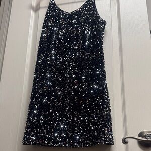 Black Sequin Sleeveless Dress